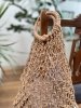 Beżowa Letnia Torebka Siatka Mango Juta Handbag